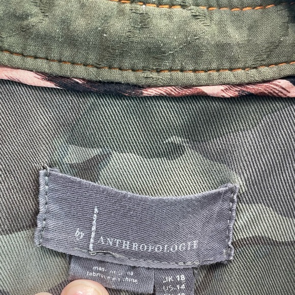 Anthropologie Montana Camo Buttondown Long Sleeve shirt womens size 14 - Picture 4 of 4